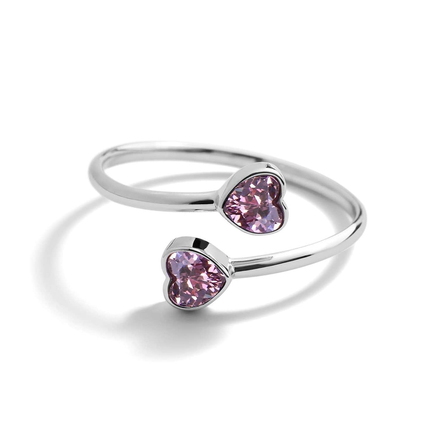 Anillo envolvente con piedra de nacimiento de corazón