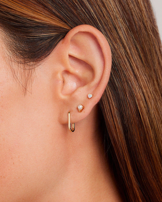Pendientes Huggie Parker Link de oro de 14 quilates