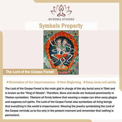 Buddha Stones Tibetan 108 Mala Beads Yak Bone Dzi Bead The Lord of the Corpse Forest Strength Bracelet