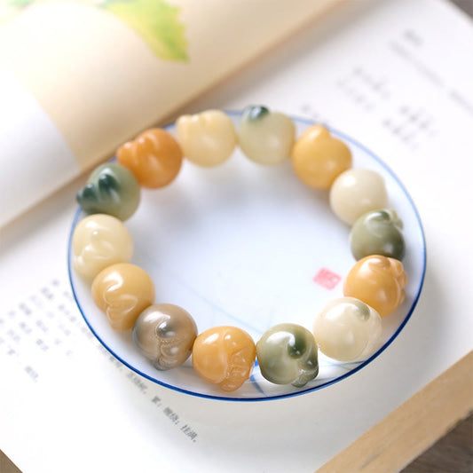 Pulsera de piedras de Buda con semillas de Bodhi multicapa y linda huella de gato para una armonía tranquila