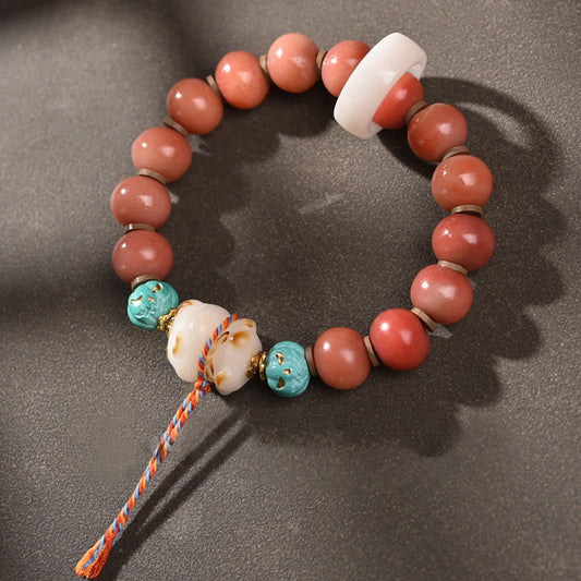 Pulsera tibetana de piedra de Buda con cuentas Dzi de hueso de camello natural, amuleto de semilla Bodhi, para la suerte