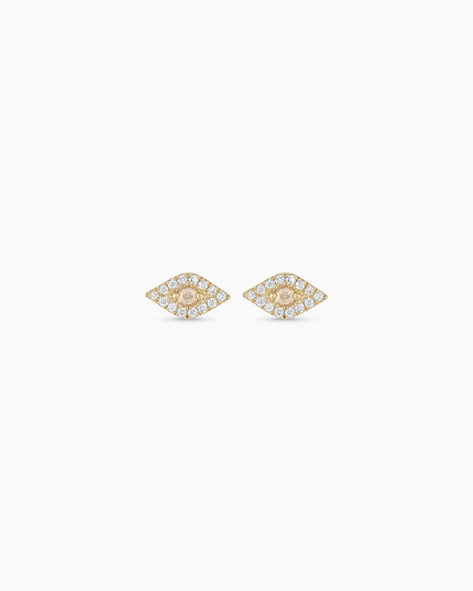 Pendientes de ojo malvado de diamantes