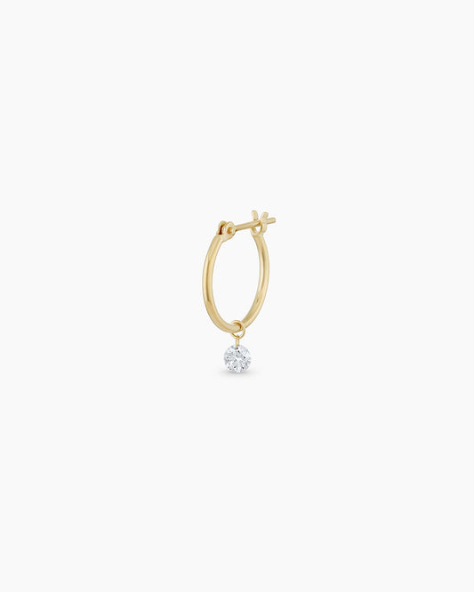 Anillo Huggie individual con diamantes flotantes