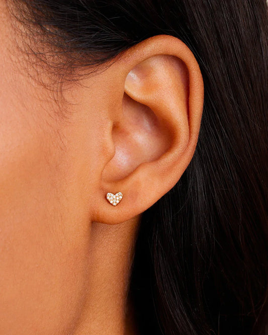 Pendientes de corazón con pavé de diamantes
