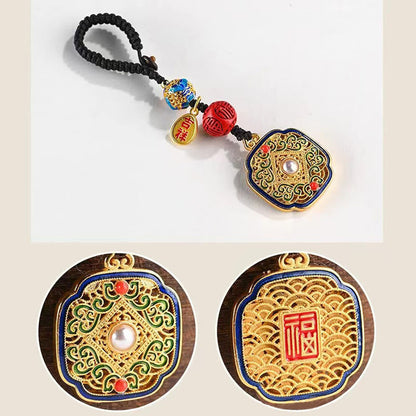 Llavero con dije de Ruyi y bendición del personaje Fu de Buda