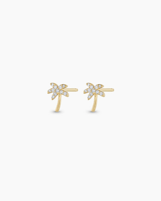 Pendientes de palma de diamantes