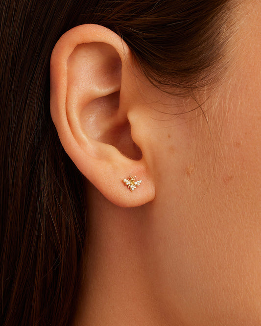 Pendientes de abeja de diamantes