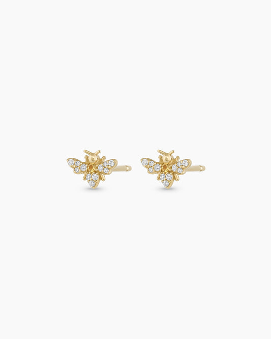 Pendientes de abeja de diamantes