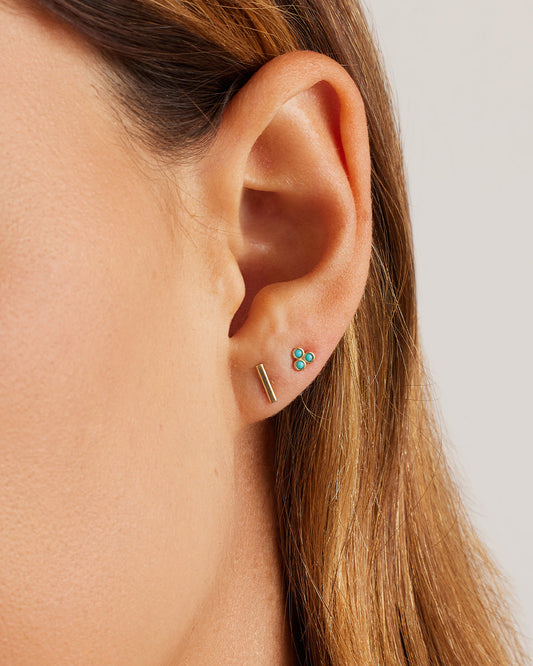 Pendientes de barra de oro rosa de 14 k