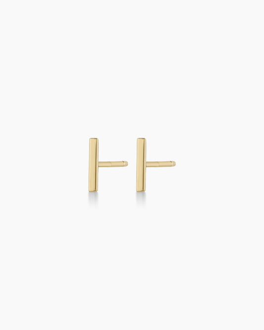 Pendientes de barra de oro rosa de 14 k