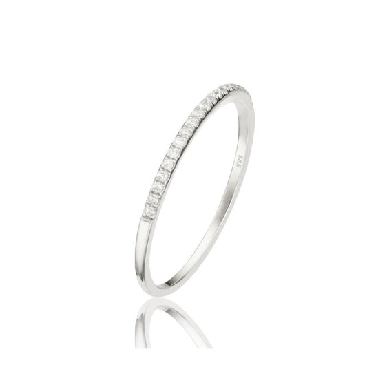 Silver Diamond Style Half Eternity Ring