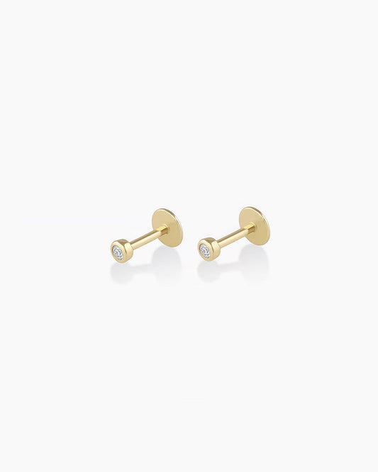 Klassische Diamant-Ohrstecker mit flacher Rückseite