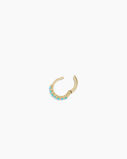 Turquoise Row Single Huggie