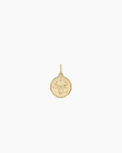 Charm de moneda del zodiaco de diamante