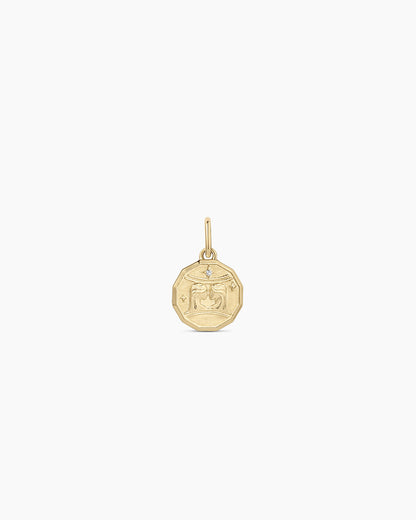 Charm de moneda del zodiaco de diamante