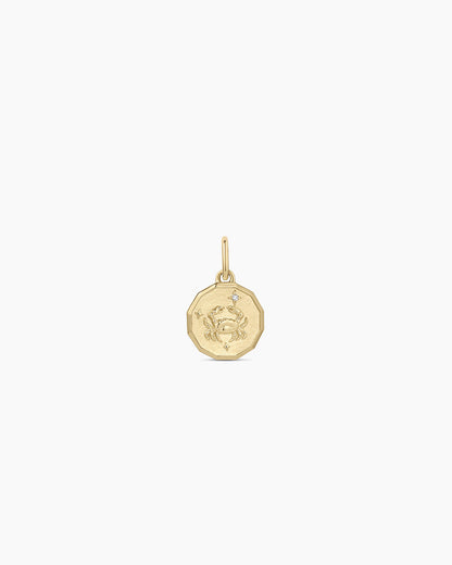 Charm de moneda del zodiaco de diamante