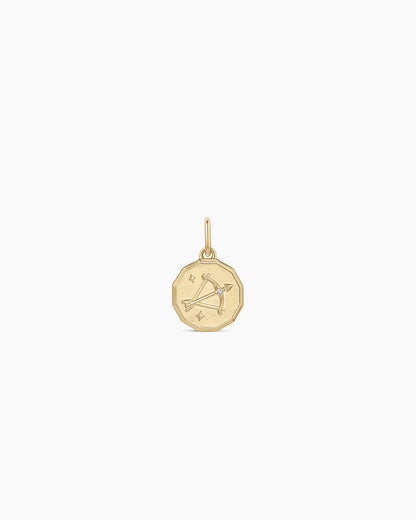 Charm de moneda del zodiaco de diamante