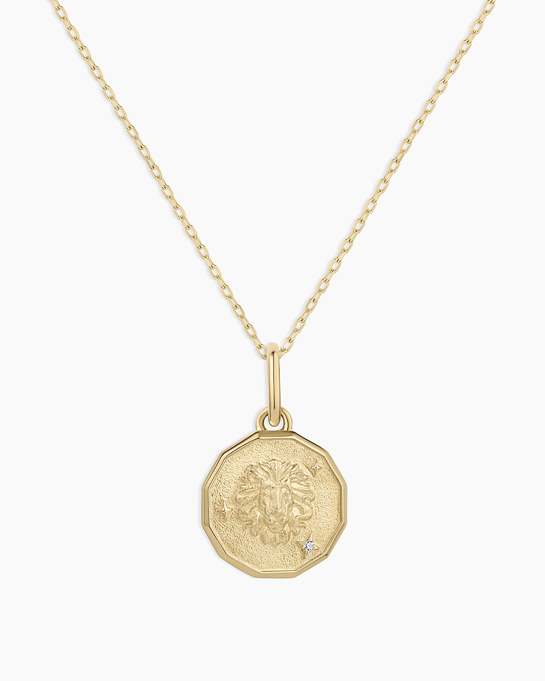 Diamond Zodiac Coin Charm Necklace