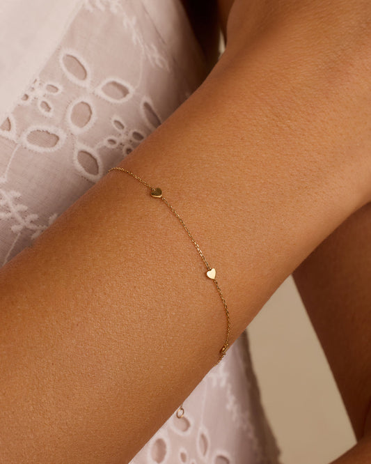 14k Gold Amour Heart Bracelet