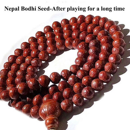 Pulsera con borlas de 108 cuentas de Mala Bodhi de Nepal, con semillas de Buda y riqueza 