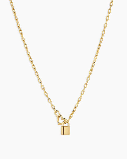 Halskette mit ineinandergreifendem Herz-Vorhängeschloss