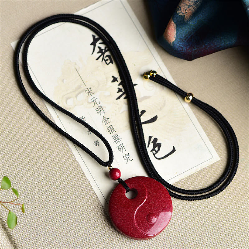Colgante de collar con bendición de cinabrio natural con forma de calabaza del zodiaco chino Yin Yang de Buda sonriente con piedras de Buda 