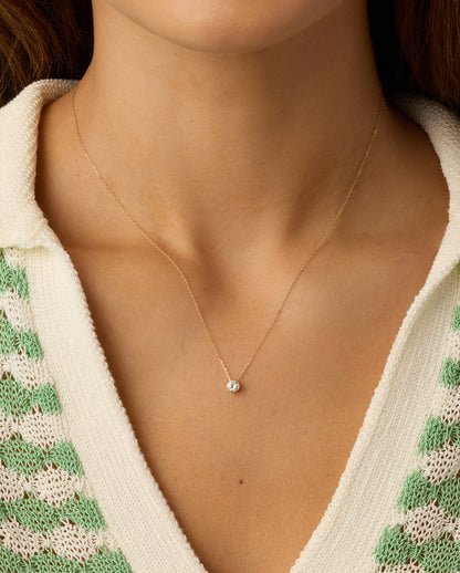 Halo-Halskette mit im Labor gezüchteten Diamanten