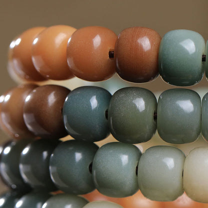 Buddha Stones 108 Mala-Perlen Farbverlauf Bodhi Seed Grüne Tara Buddha Gravur Peace Harmony Armband