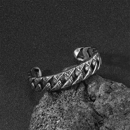 Pulsera de acero de titanio con piedras de Buda y mantra Om Mani Padme Hum tibetano 