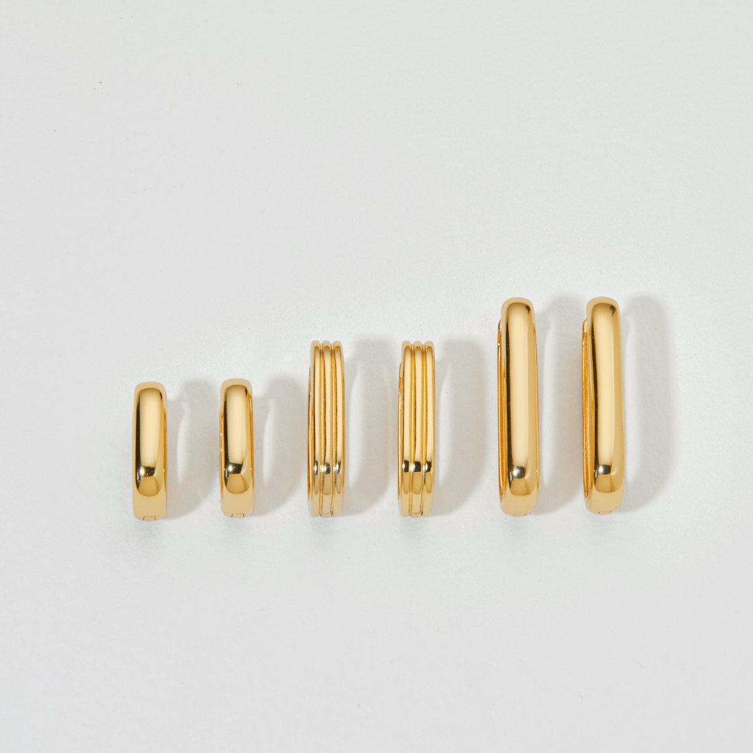 Pendientes de aro grandes lisos de oro