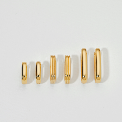 Pendientes de aro grandes lisos de oro