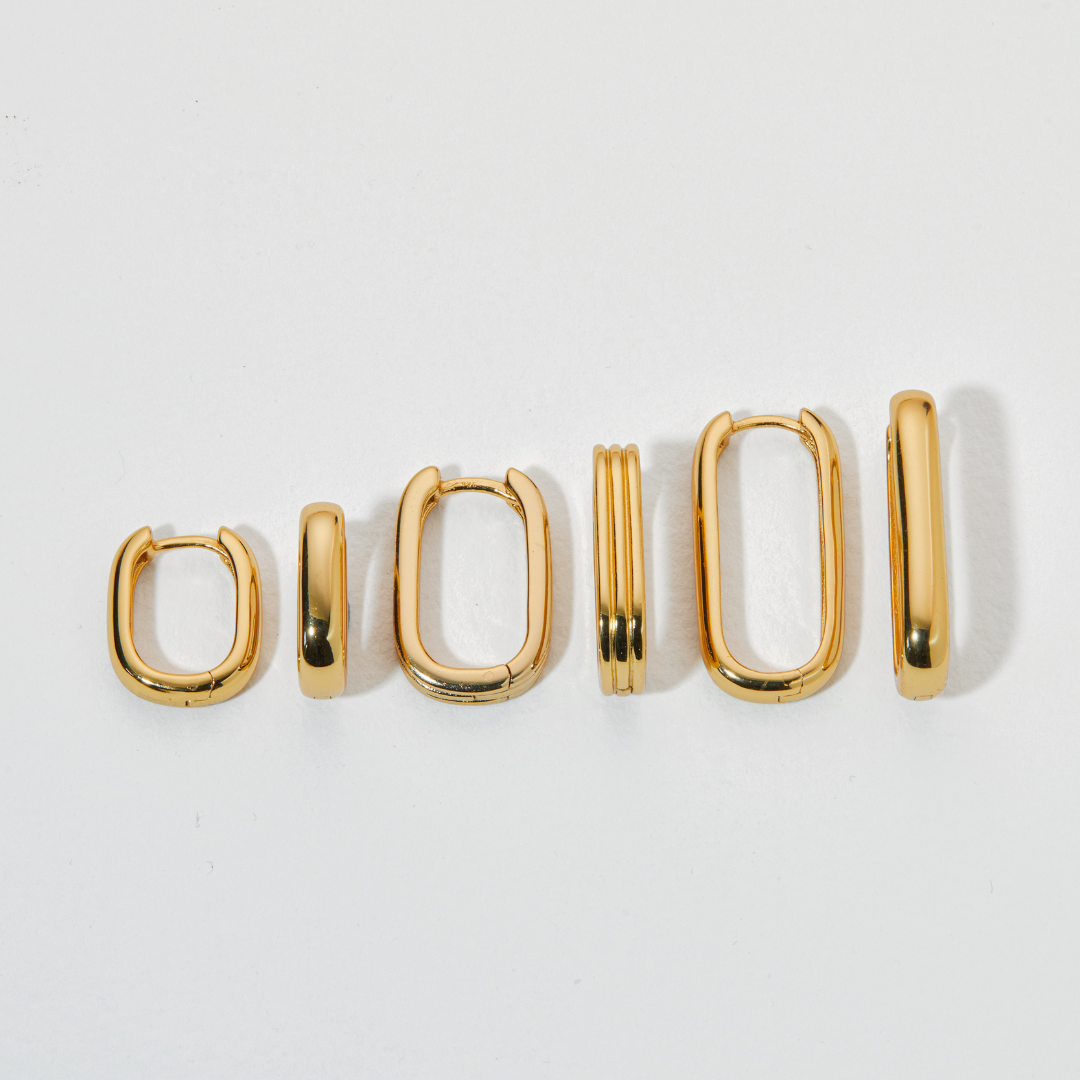 Pendientes de aro grandes lisos de oro