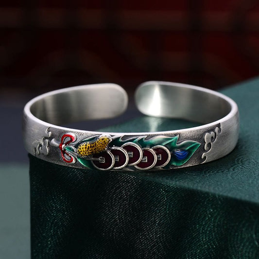 Buddha-Steine ​​Feng Shui Fünf Kaiser Münzen Erdnuss Reichtum Armband Armreif 