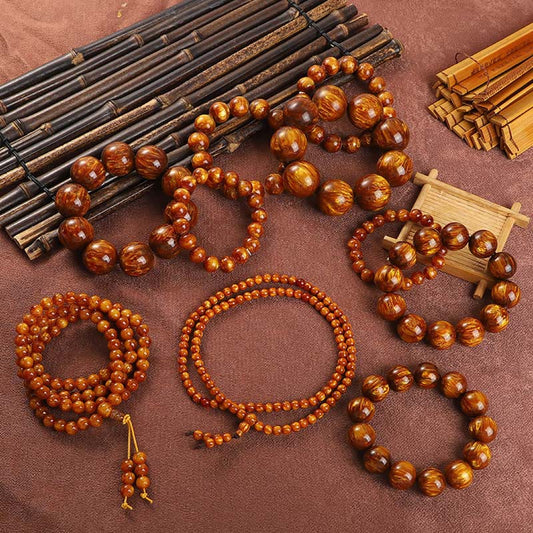 Buddha Stones Golden Sea Willow Erfolg Positives Armband Mala 