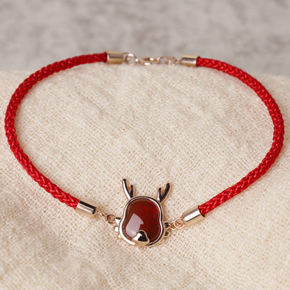 Buddha Stones 925 Sterling Silver Year of the Dragon Natural Red Agate Dragon Attract Fortune Fu Character Strength Bracelet Necklace Pendant Earrings