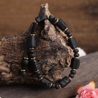 Lava Stone & Tourmaline Power Bracelet
