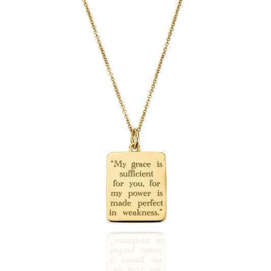 Goldene Halskette mit personalisiertem Vers
