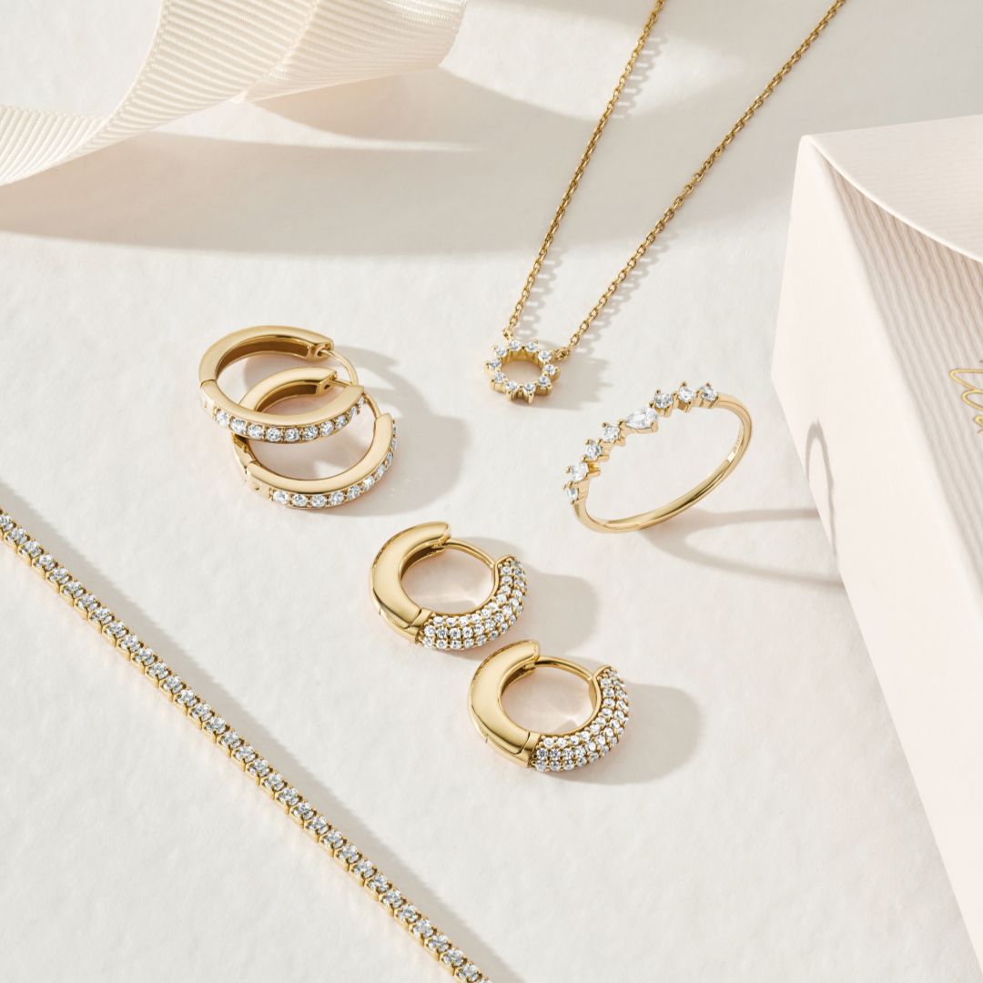 Gold Diamond Style Sun Necklace
