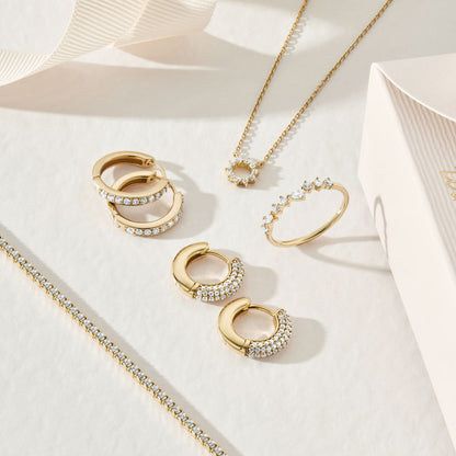 Gold Diamond Style Sun Necklace