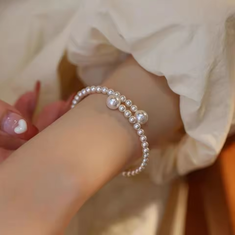 Timeless Pearl Heart Link Bracelet