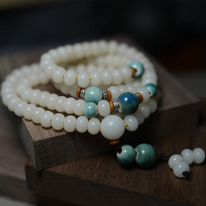 Buddha-Steine, 108 Mala-Perlen, Bodhi-Samen, hält böse Geister fern, beruhigt Armband