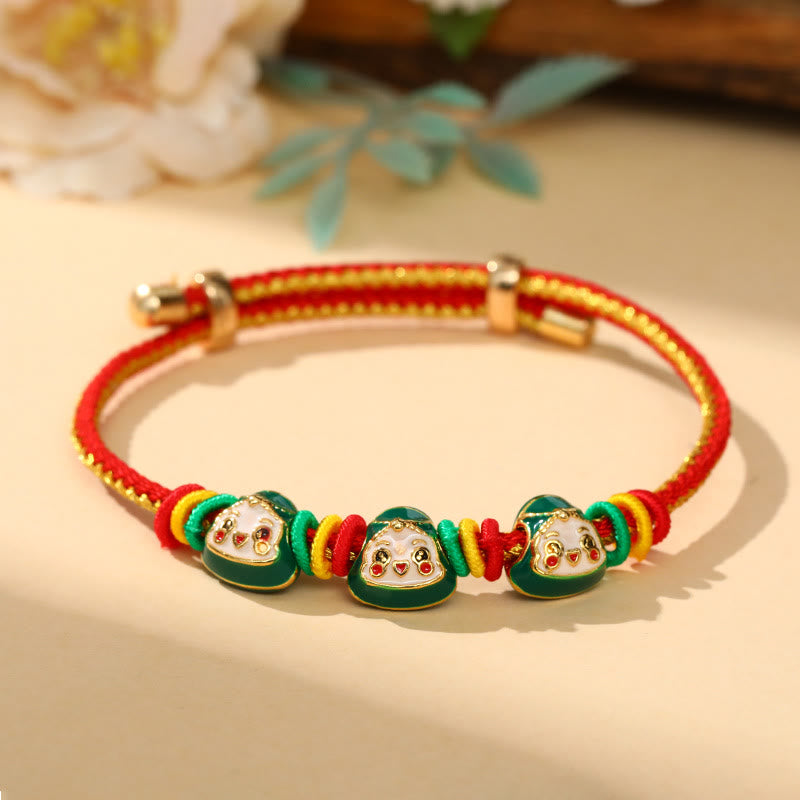 Buddha Steine ​​Bunte Seil Zongzi Muster Glück Handgemachte Kind Erwachsene Armband