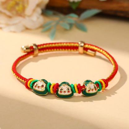 Buddha Steine ​​Bunte Seil Zongzi Muster Glück Handgemachte Kind Erwachsene Armband