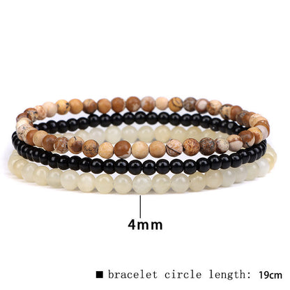 Pulsera espiritual de paz interior con piedras de cristal natural de 3 piezas de Buddha Stones