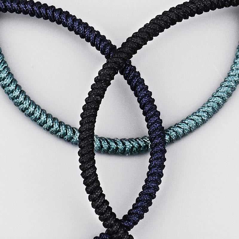 Pulsera tibetana de 3 piezas con nudo King Kong y amuleto de fuerza hecho a mano