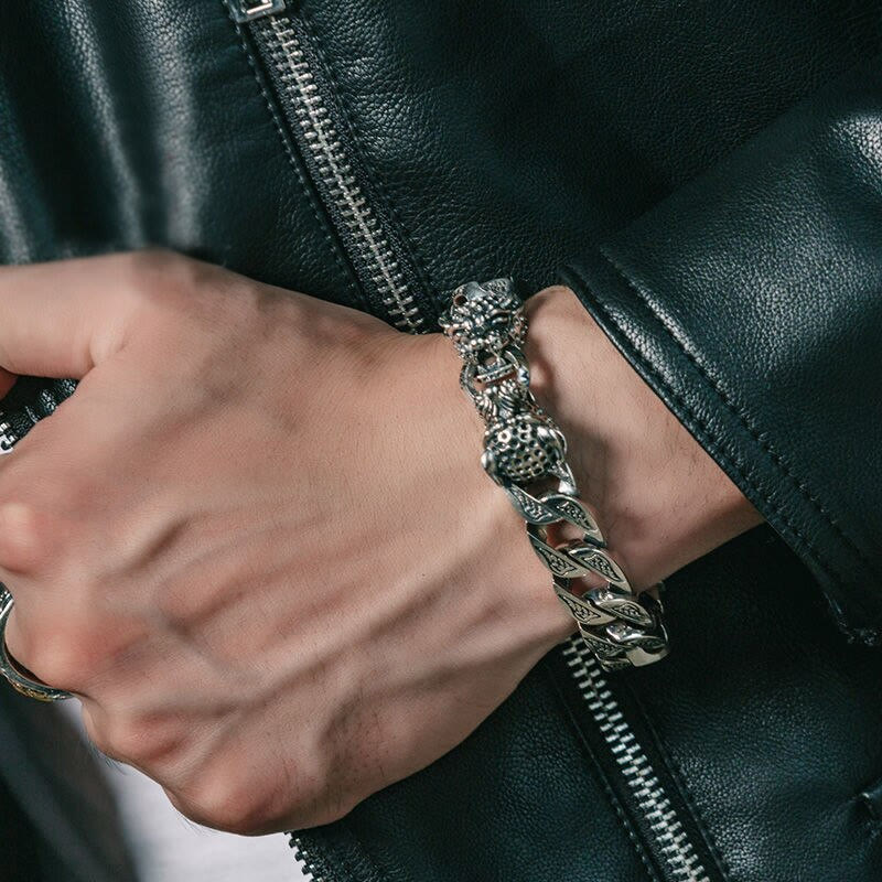 Pulsera de cadena de equilibrio curativa con diseño de leopardo y piedras de Buda