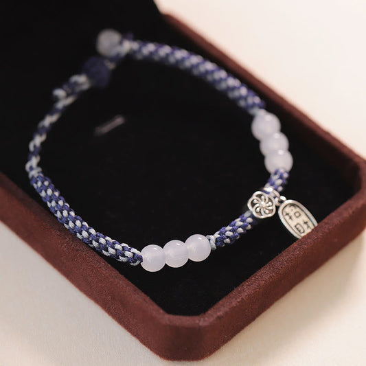 Pulsera de cuerda de la suerte hecha a mano con piedras de Buda