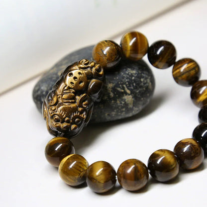 Tiger Eye Pixiu Wealth & Protection Bracelet