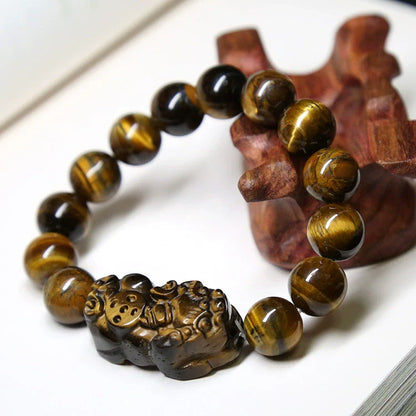 Tiger Eye Pixiu Wealth & Protection Bracelet