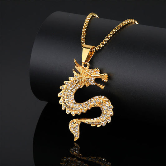 Buddha Steine ​​Chinesische Sternzeichen Drache Zirkon Schutz Halskette Anhänger